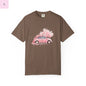 Vintage Car Floral T-Shirt, Unisex Tee, Casual Wear, Gift for Her, Spring Fashion, Boho Style, coquette design Printify