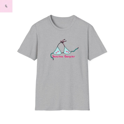 Sensitive Gangster T-Shirt, Funny beach Tee, love island tshirt, Gift for her, Summer top,  Casual Wear, The flirty crow
