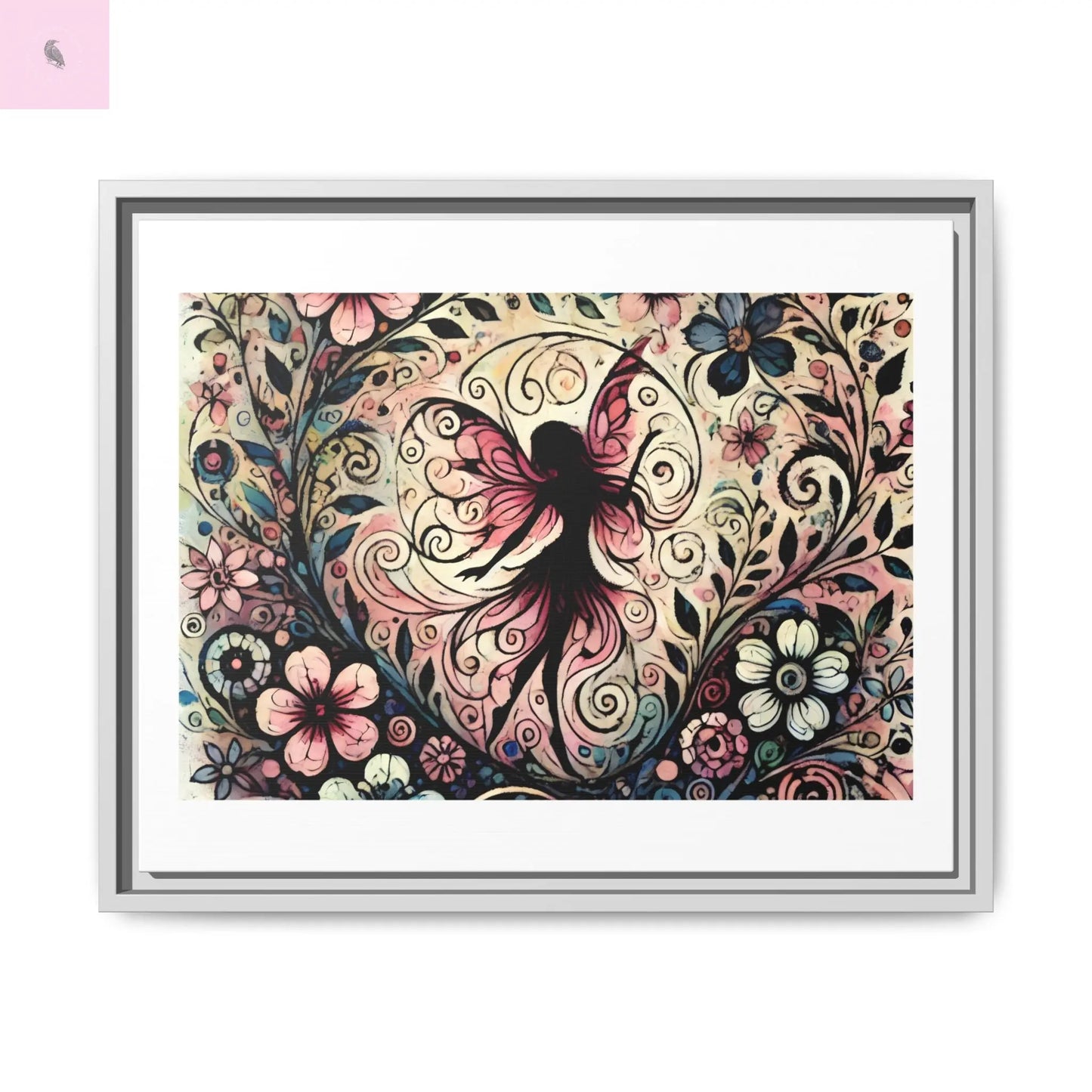 Framed Canvas Fairy art - The flirty crow