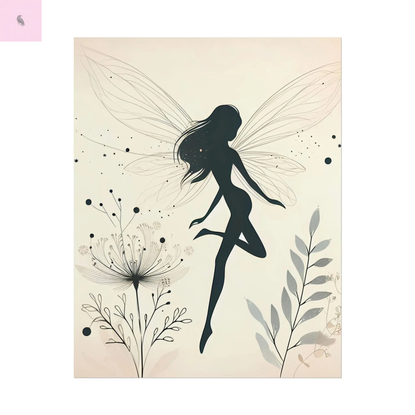 Elegant Fairy Silhouette Rolled Poster - Enchanting Wall Art for Home Decor - The flirty crow