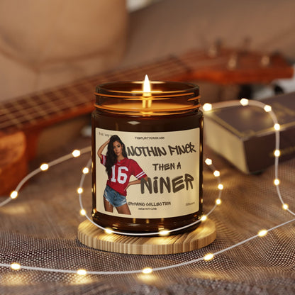 Niner Fan Scented Soy Candle , 9oz glass  Jar ("Nothin Finer Then a Niner") The flirty crow