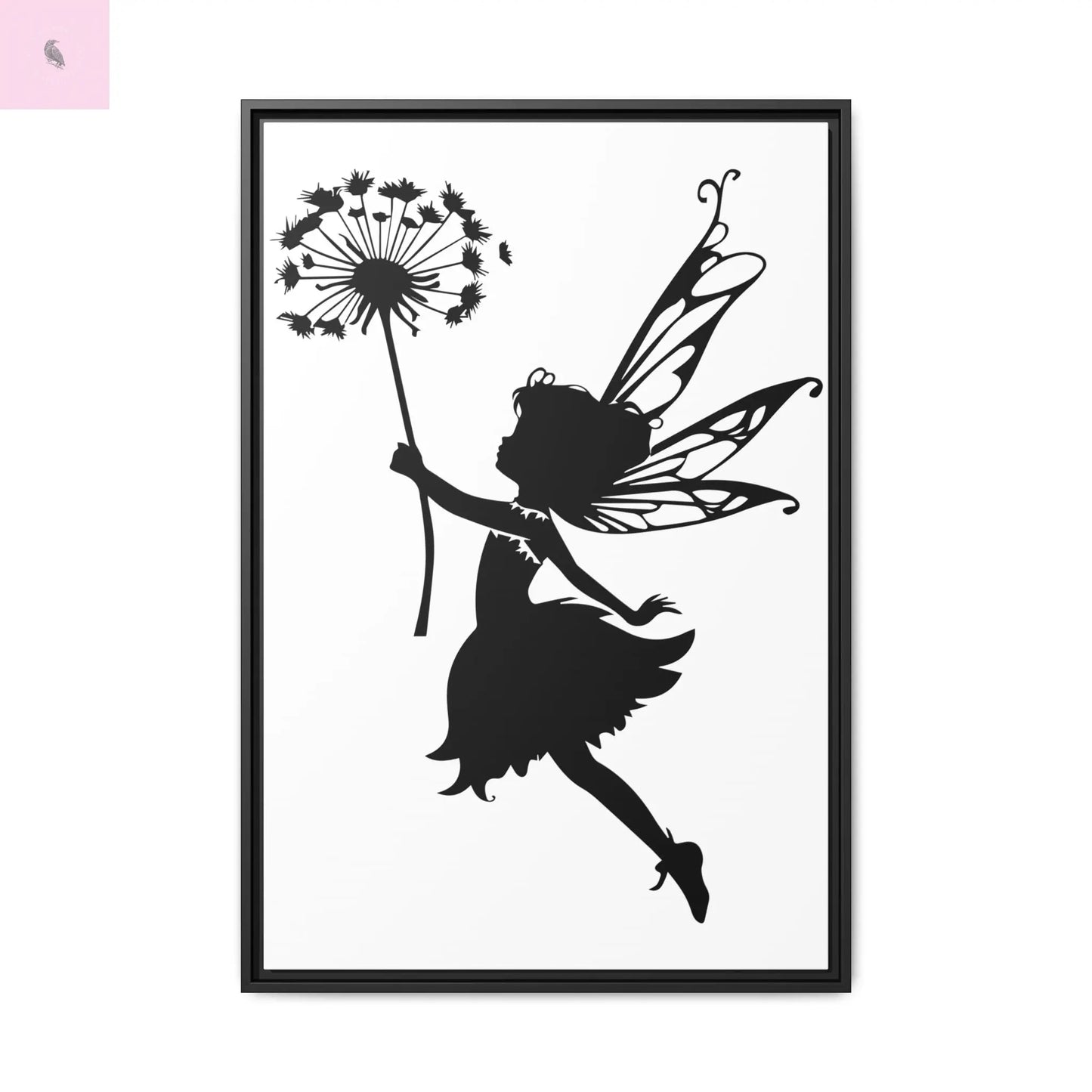 Framed canvas Fairy Silhouette Wall Art, Fairy lover Home Decor, Whimsical Framed Canvas, Fairy Gift, Kids Room Decoration, Nursery Art The flirty crow