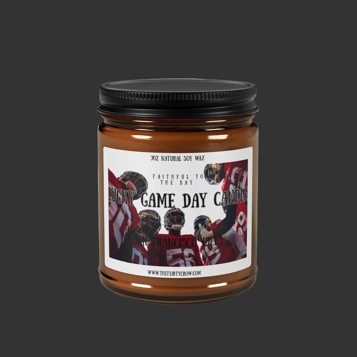 49er Lucky Game Day Soy Candle, 49er fan good luck scented candle for the home.