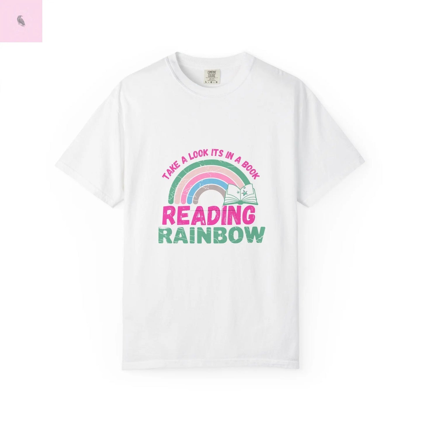 Reading Rainbow Book Lovers  tee, Comfort Colors T-Shirt,  gift for reader, retro reading shirt, book club tshirt, bookworm top Printify