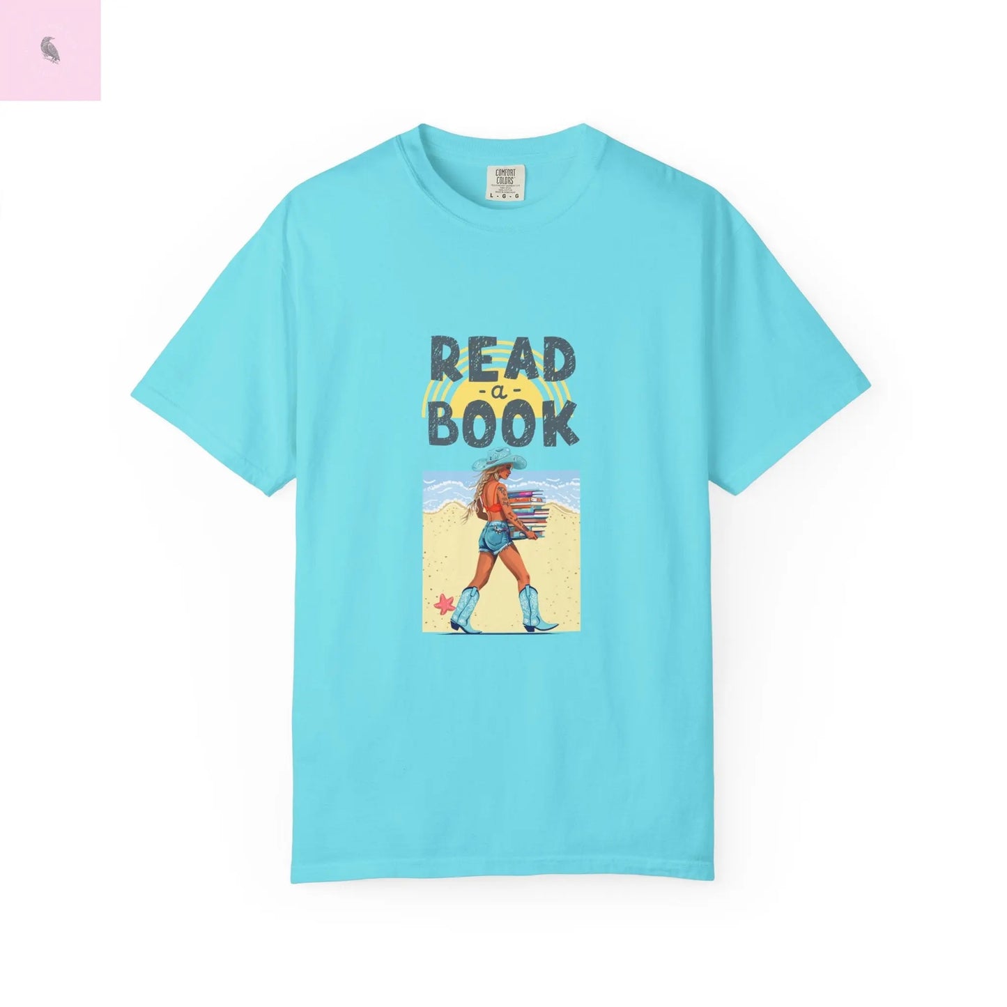 Book Lovers Comfort Colors T-shirt, summer beach reading tee for readers. - The flirty crow