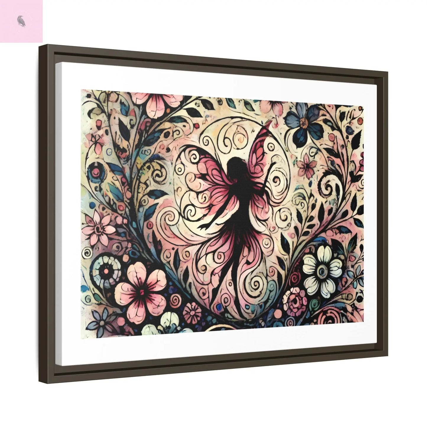Framed Canvas Fairy art - The flirty crow