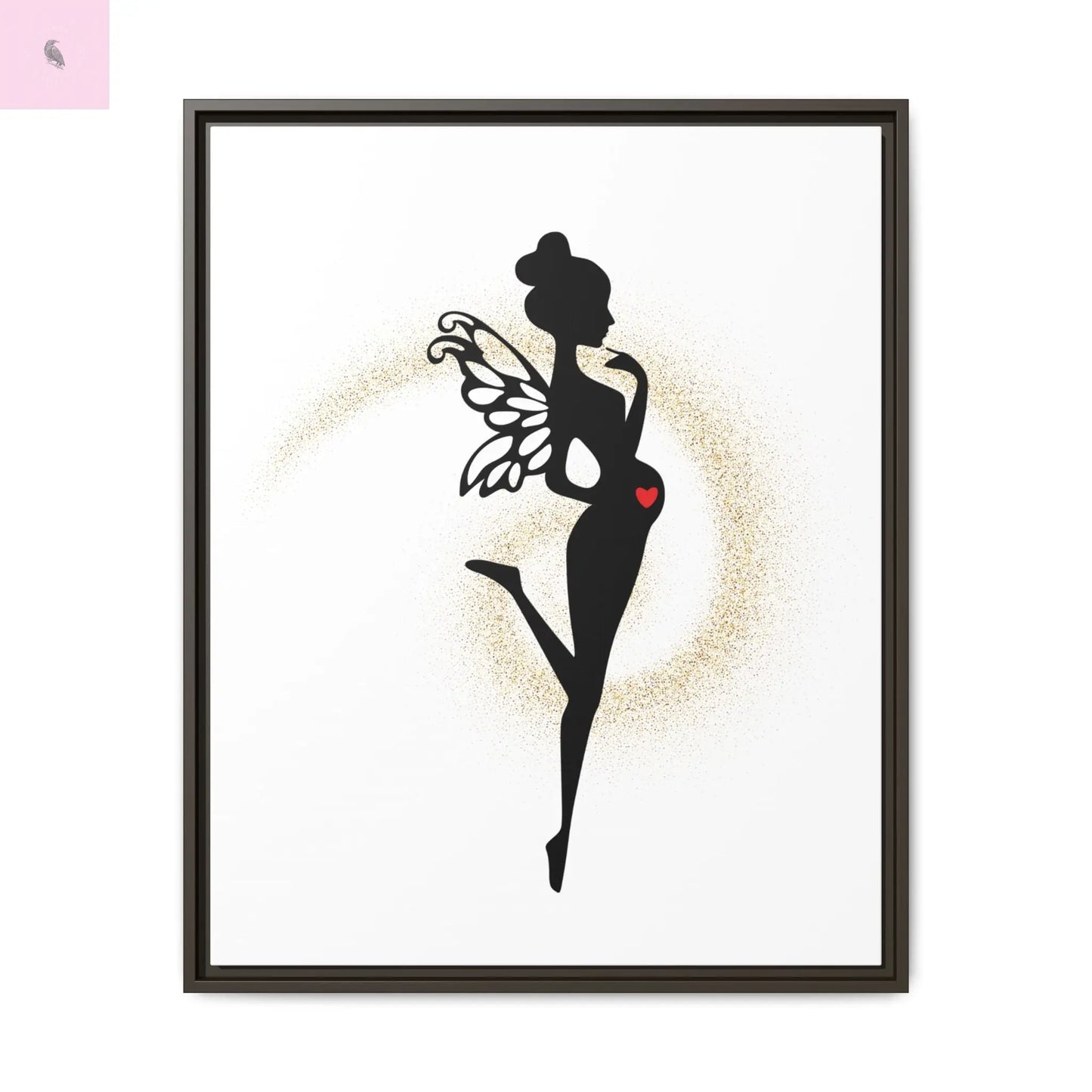 Framed Fairy Art Print - Enchanting Decor for Expecting Mothers, Baby Shower Gift, Elegant Nursery Wall Art, Whimsical Home Accent The flirty crow