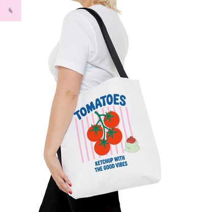 Tomato Vibes Tote Bag, Grocery tote,  Beach bag, travel tote,gift for gardener, veggie lover, Fun Gift for Foodies, Garden Lovers The flirty crow