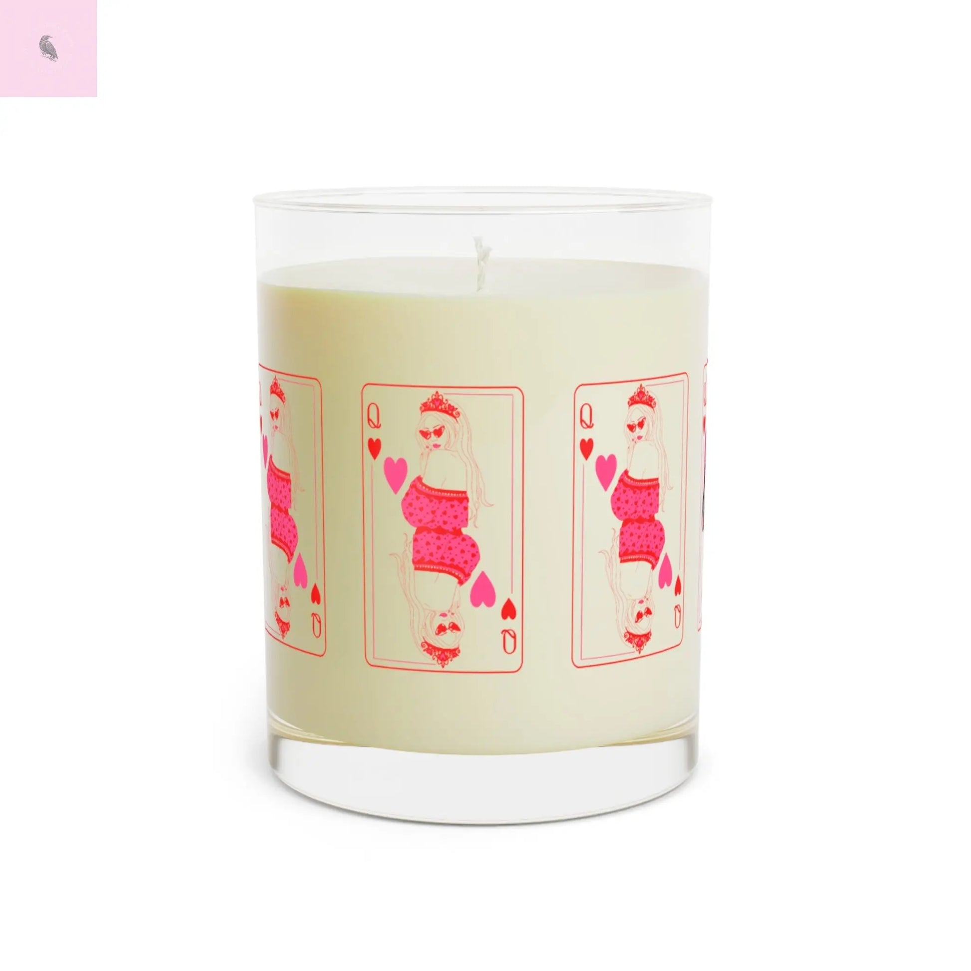 queen of hearts  11 oz soy wax candle the flirty crow