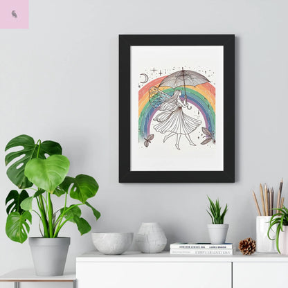 Framed  fairy whimsical Wall Art - The flirty crow