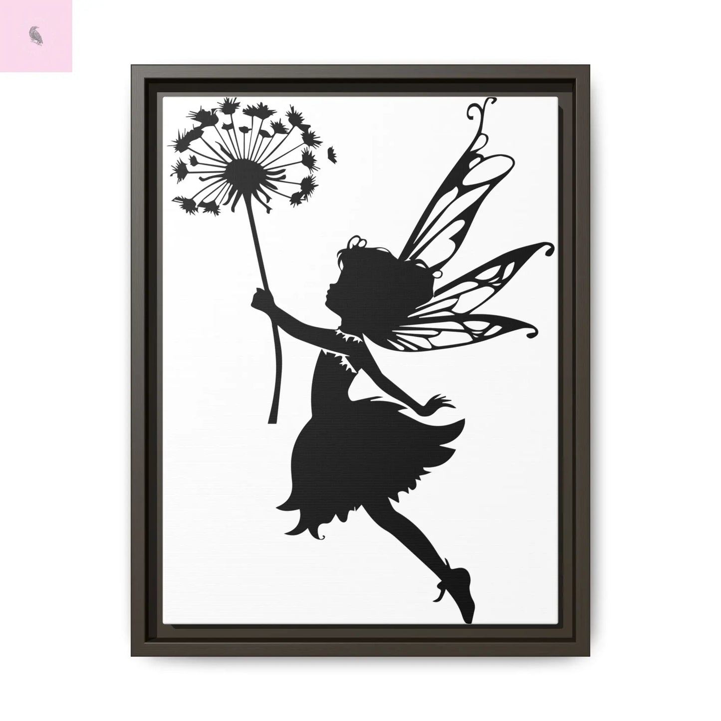 Framed canvas Fairy Silhouette Wall Art, Fairy lover Home Decor, Whimsical Framed Canvas, Fairy Gift, Kids Room Decoration, Nursery Art The flirty crow