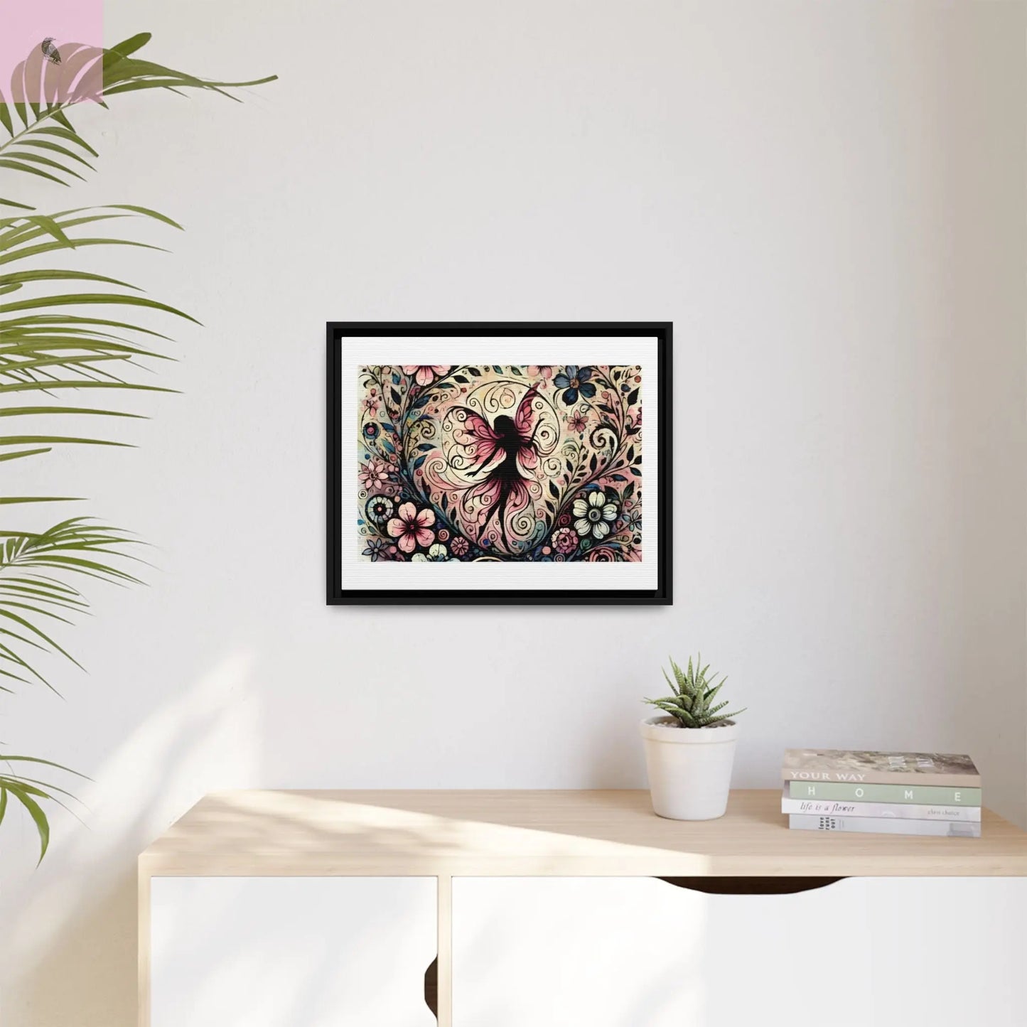 Framed Canvas Fairy art - The flirty crow