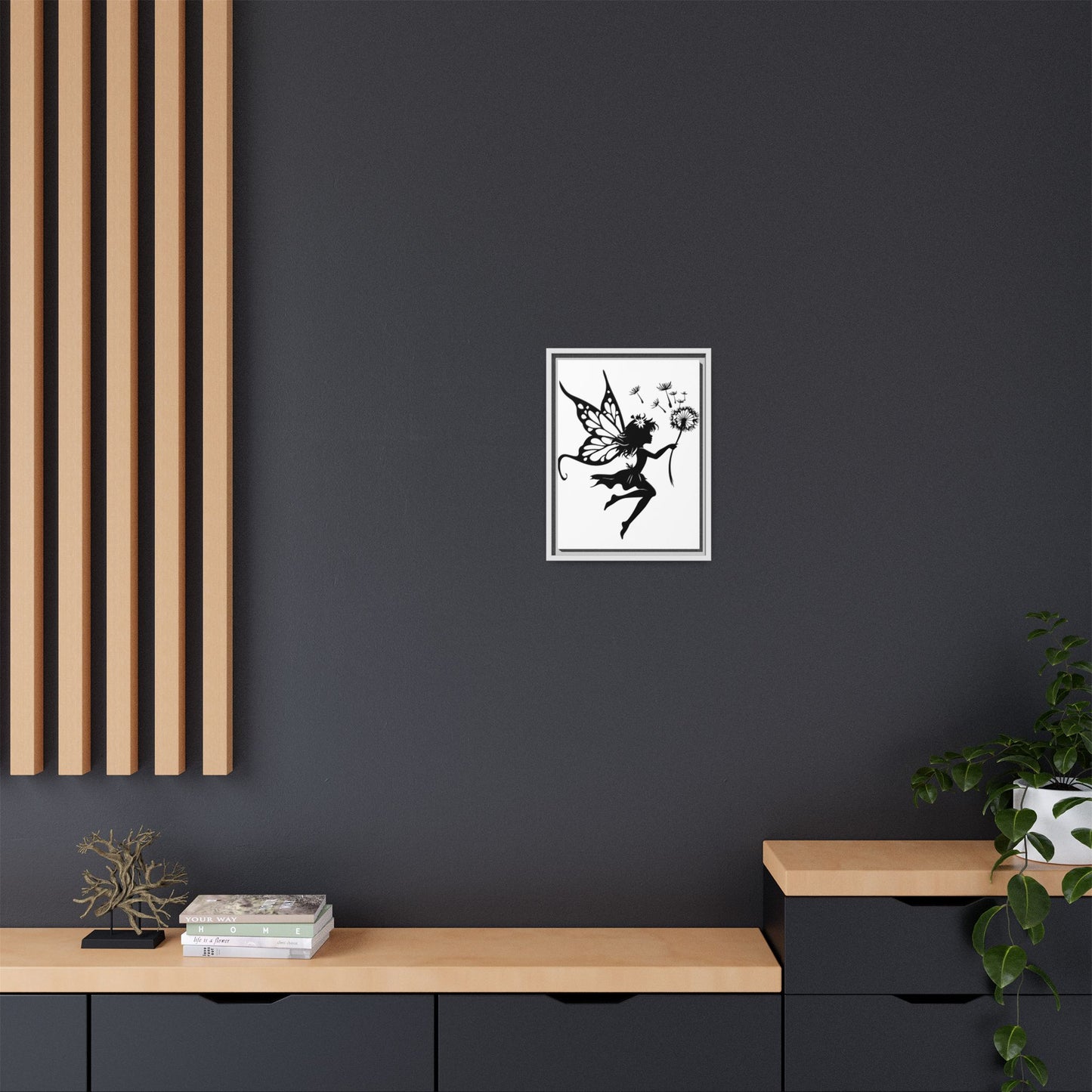 Framed Canvas Fairy Art, whimsical wall decor, nursery room art, gift for her - The flirty crow