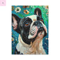 French Bulldog Canvas Art, Dog Lover Home Decor, Pet Portrait Wall Art, Floral Canvas Print, Gift for Dog Owners, French Bulldog gift Printify