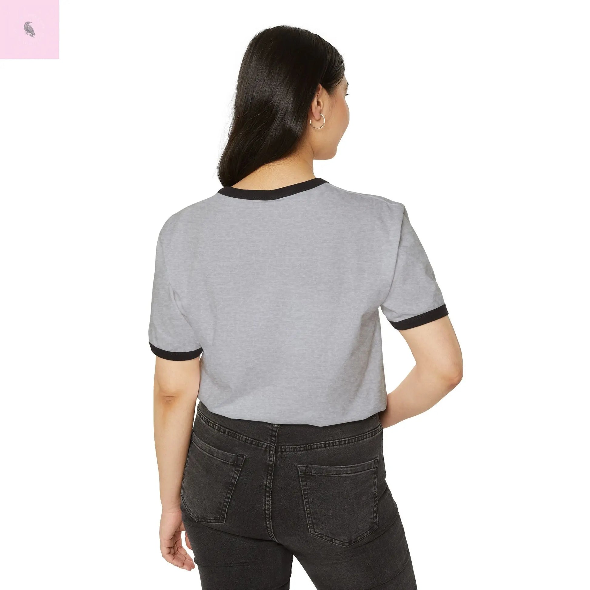 Moody Unisex Cotton Ringer T-Shirt - Fun Casual Wear for Every Mood The flirty crow