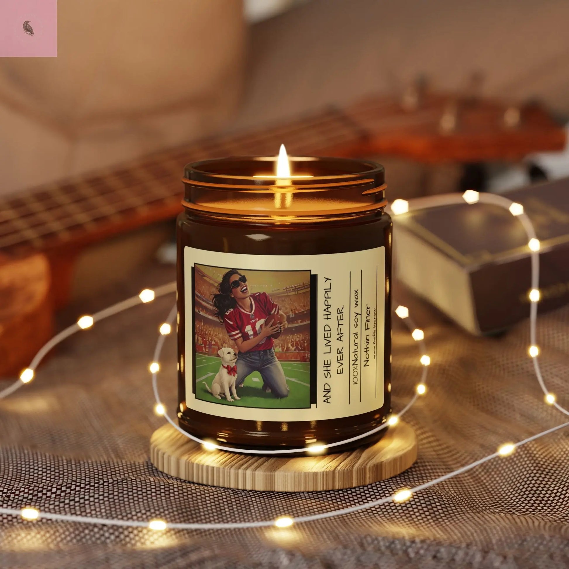 Scented Candle - Retro Woman Sports Fan Design Printify