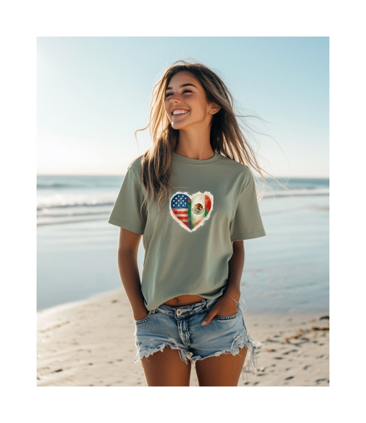 Hispanic Heritage Mexico America Flags Unisex T-Shirt