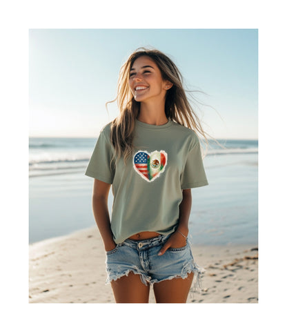 Hispanic Heritage Mexico America Flags Unisex T-Shirt