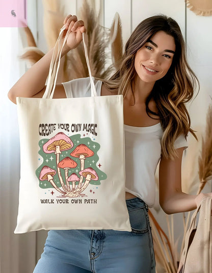 Hippy retro beach Cotton Canvas Tote Bag the flirty crow