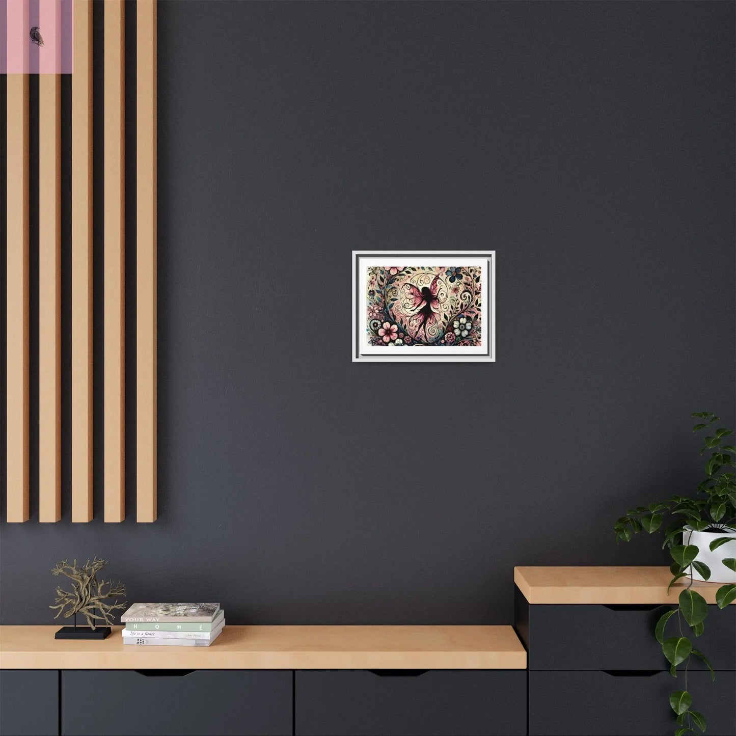 Framed Canvas Fairy art - The flirty crow