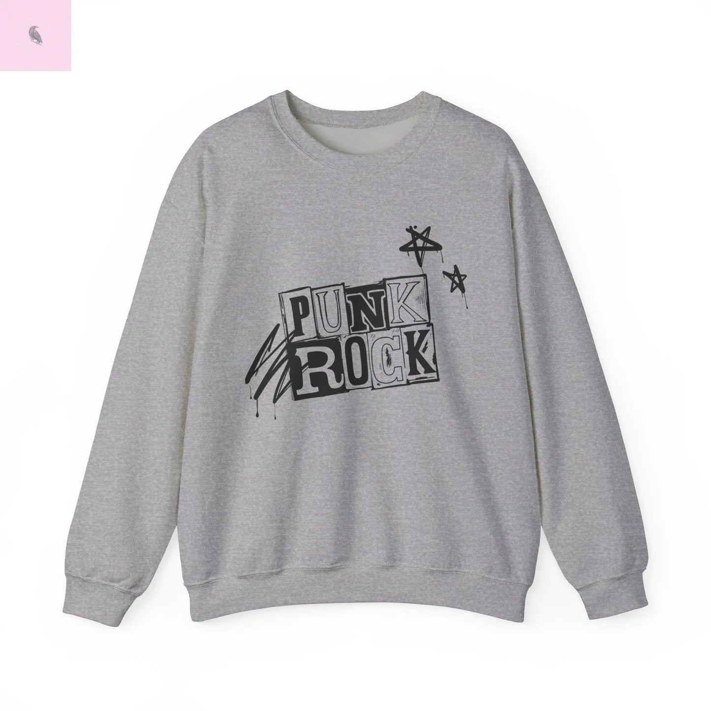 Punk Rock Crewneck Sweatshirt, Trendy Music Lover Sweatshirt, Cozy Warm Sweater, Unisex Sweatshirt, Fun Crewneck Jumper the flirty crow