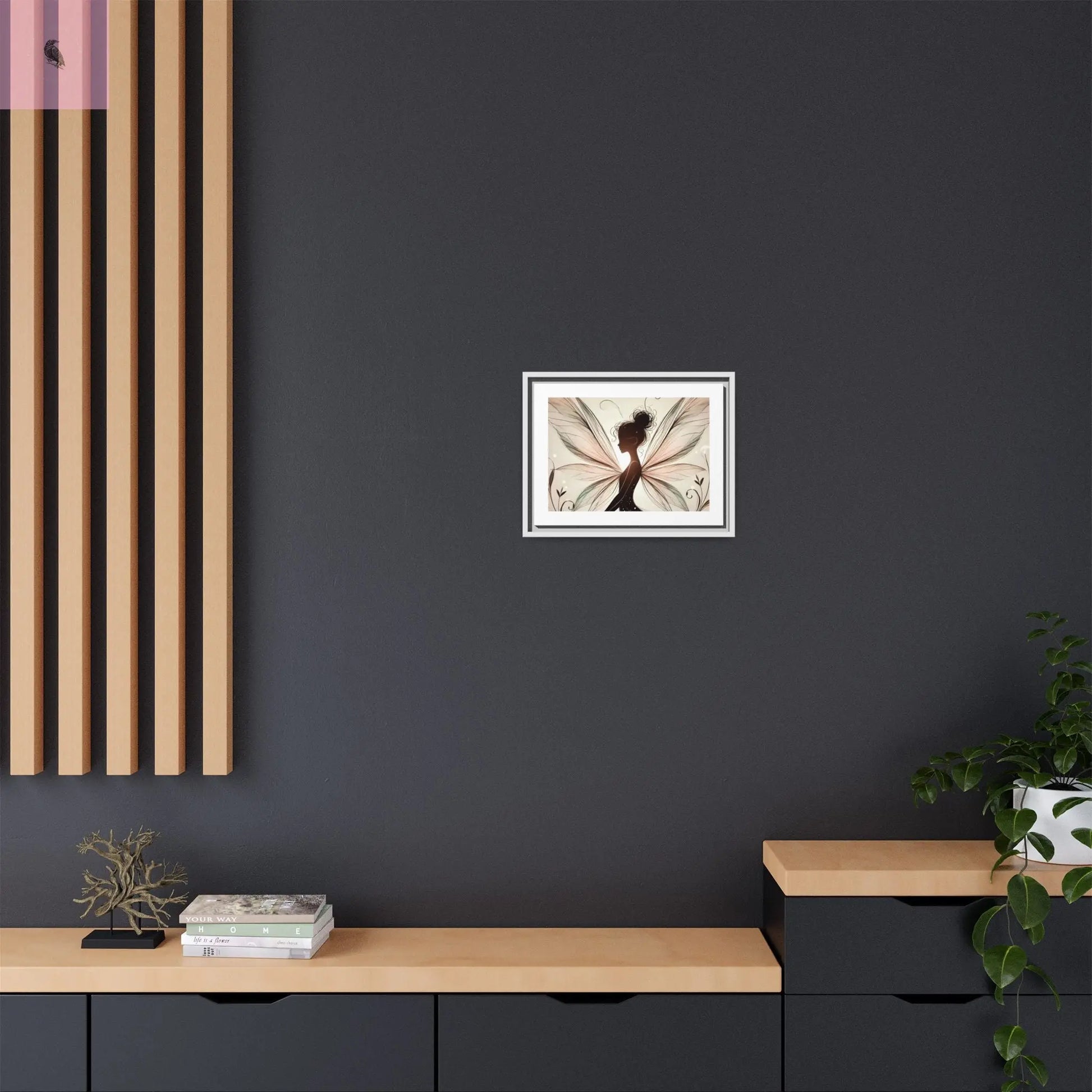 Framed Canvas Fairy wall art - The flirty crow