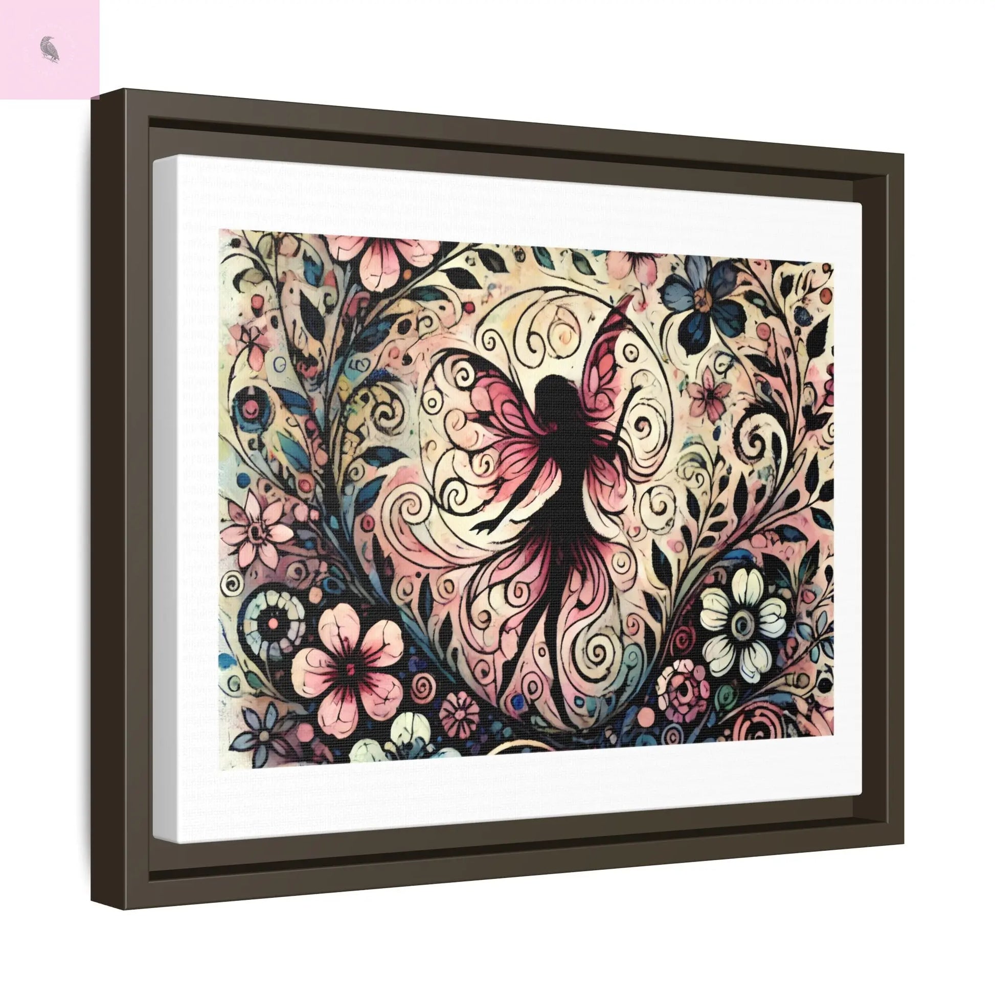 Framed Canvas Fairy art - The flirty crow