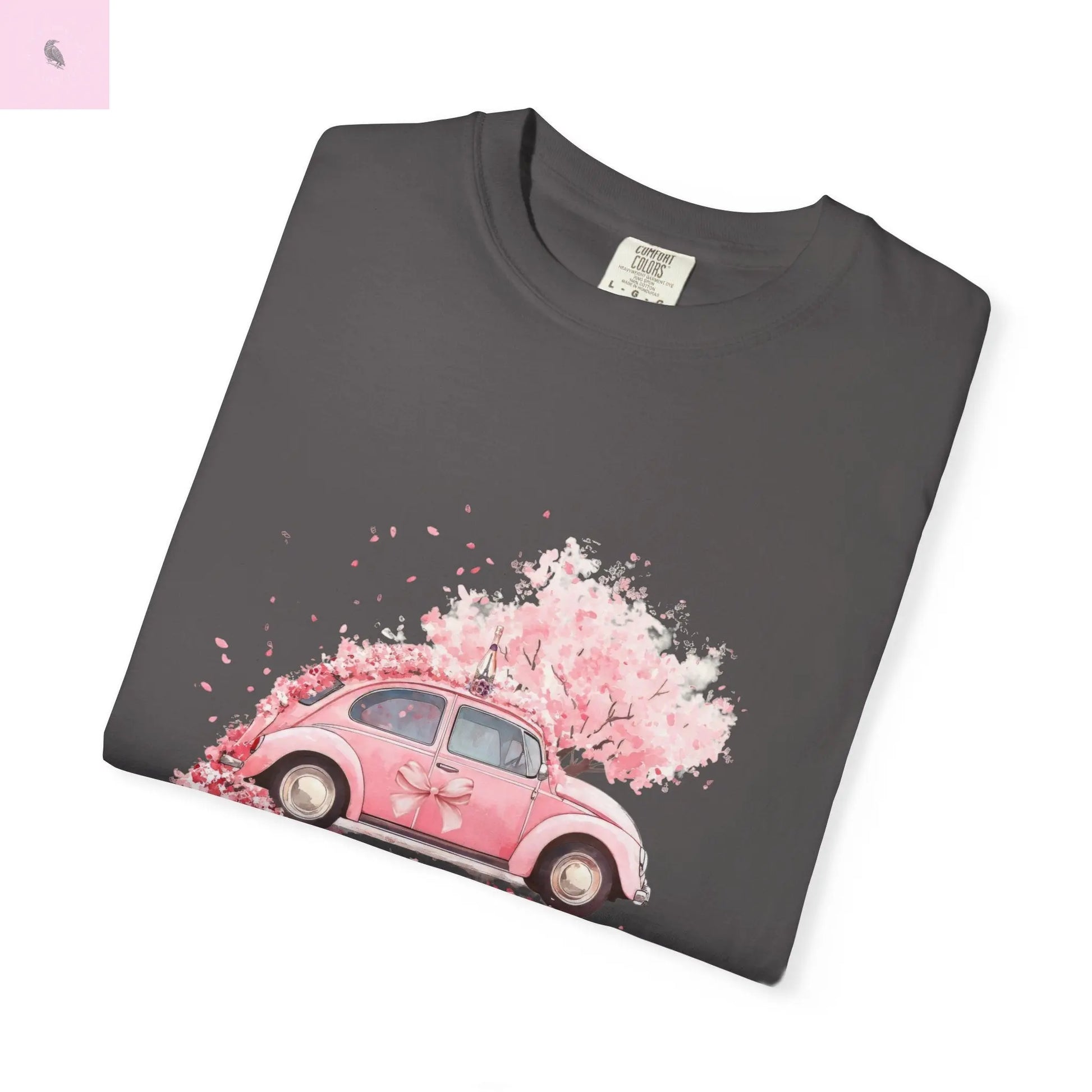 Vintage Car Floral T-Shirt, Unisex Tee, Casual Wear, Gift for Her, Spring Fashion, Boho Style, coquette design Printify