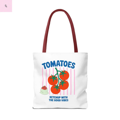 Tomato Vibes Tote Bag, Grocery tote,  Beach bag, travel tote,gift for gardener, veggie lover, Fun Gift for Foodies, Garden Lovers The flirty crow