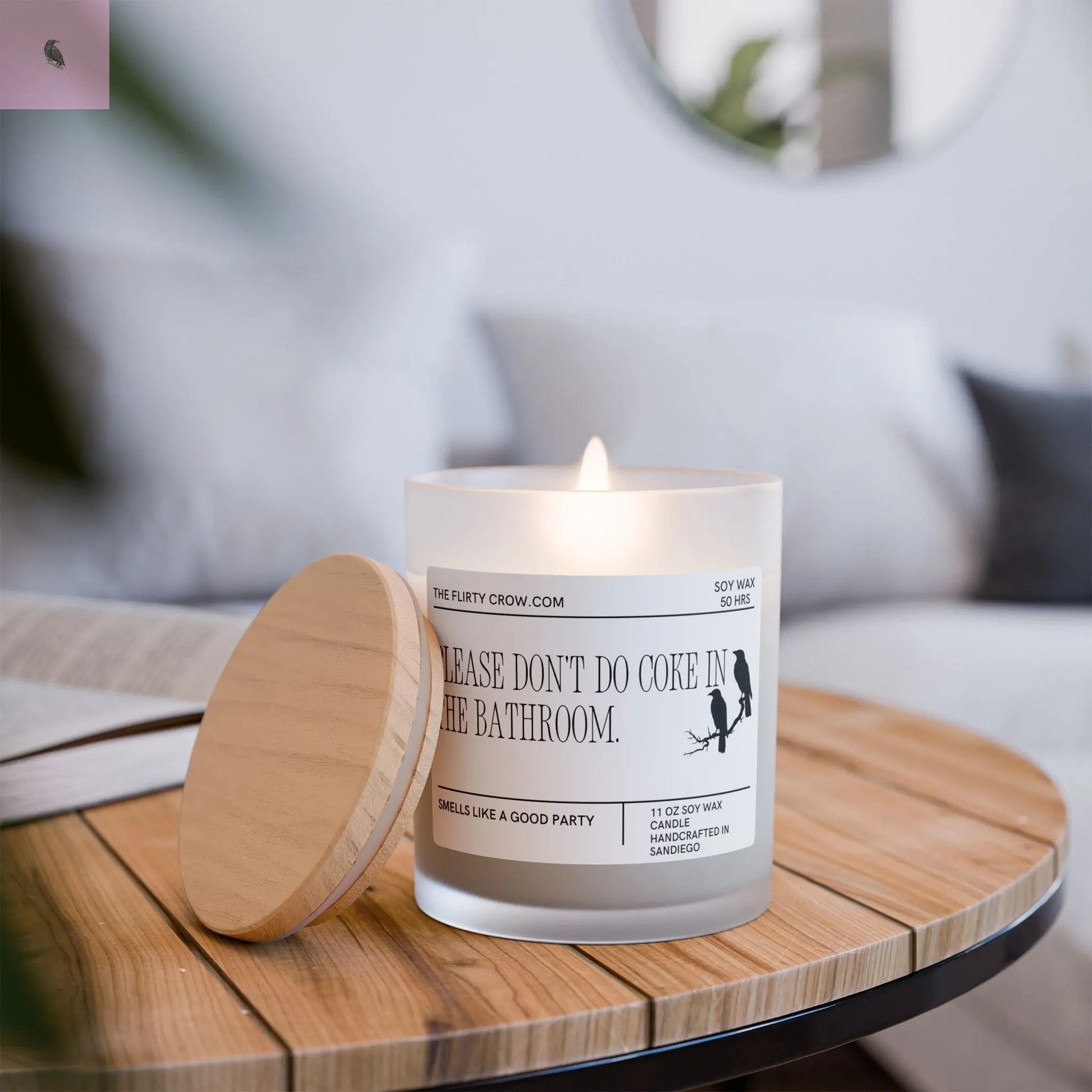 Party Candle - Frosted Glass Candle, 11oz the flirty crow