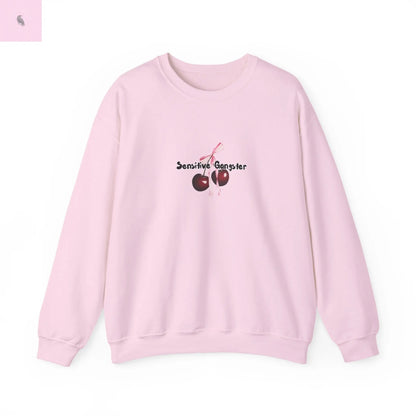 Sensitive Gangster Sweatshirt, Coquette cherries crewneck, Cozy Unisex sweatshirt, Gift for Friends, Casual Wear, Comfortable Fashion, The flirty crow