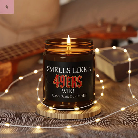 49ers Game Day Scented Candle, Sports Candles, Gift for him or her,  Home Decor,  Football  Candle, Gift for 49er fan,  soy Candle The flirty crow