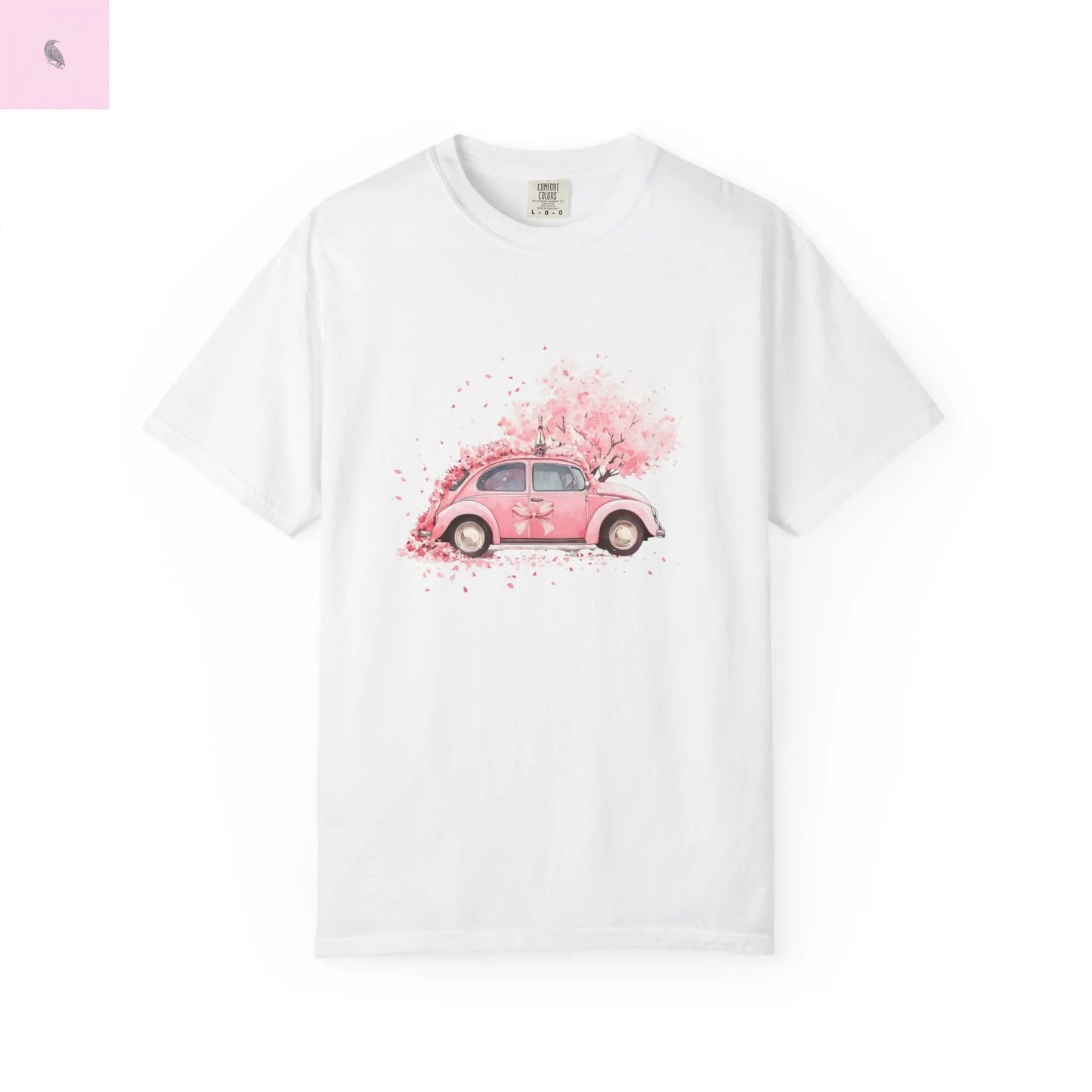 Vintage Car Floral T-Shirt, Unisex Tee, Casual Wear, Gift for Her, Spring Fashion, Boho Style, coquette design Printify