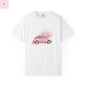 Vintage Car Floral T-Shirt, Unisex Tee, Casual Wear, Gift for Her, Spring Fashion, Boho Style, coquette design Printify