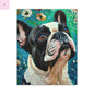 French Bulldog Canvas Art, Dog Lover Home Decor, Pet Portrait Wall Art, Floral Canvas Print, Gift for Dog Owners, French Bulldog gift Printify