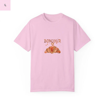 Bonjour Croissant Unisex Comfort Colora T-Shirt - The flirty crow