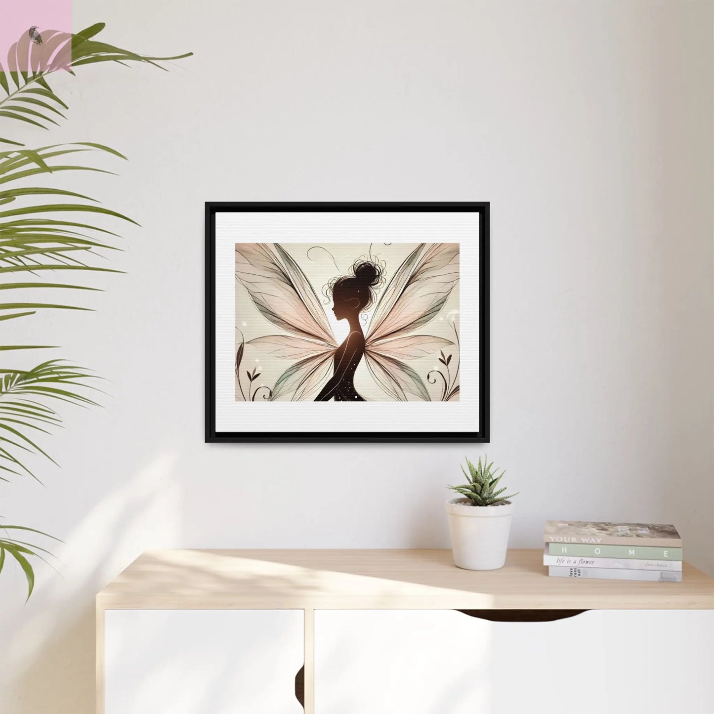 Framed Canvas Fairy wall art - The flirty crow