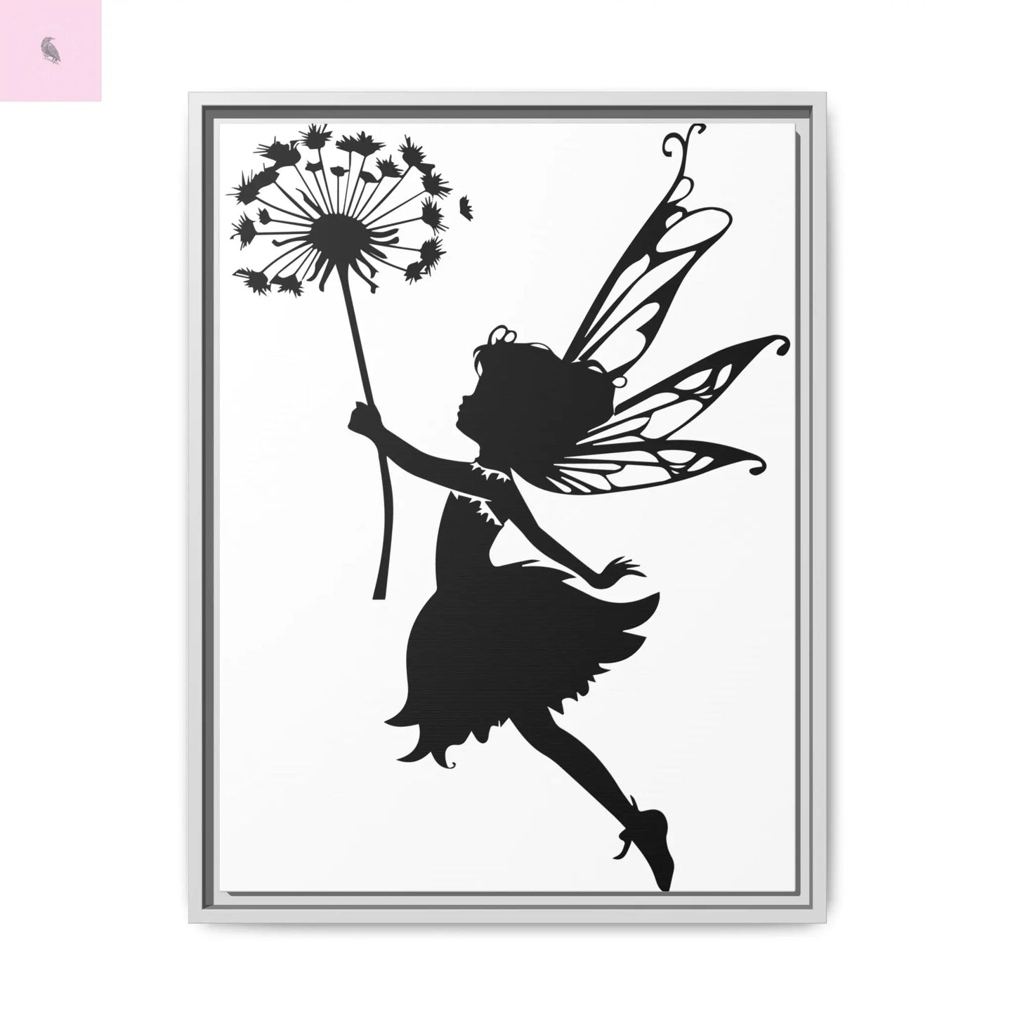 Framed canvas Fairy Silhouette Wall Art, Fairy lover Home Decor, Whimsical Framed Canvas, Fairy Gift, Kids Room Decoration, Nursery Art The flirty crow