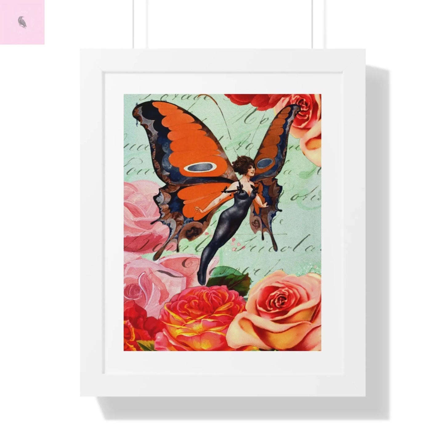 Vintage Butterfly Framed- Floral Wall Art - The flirty crow