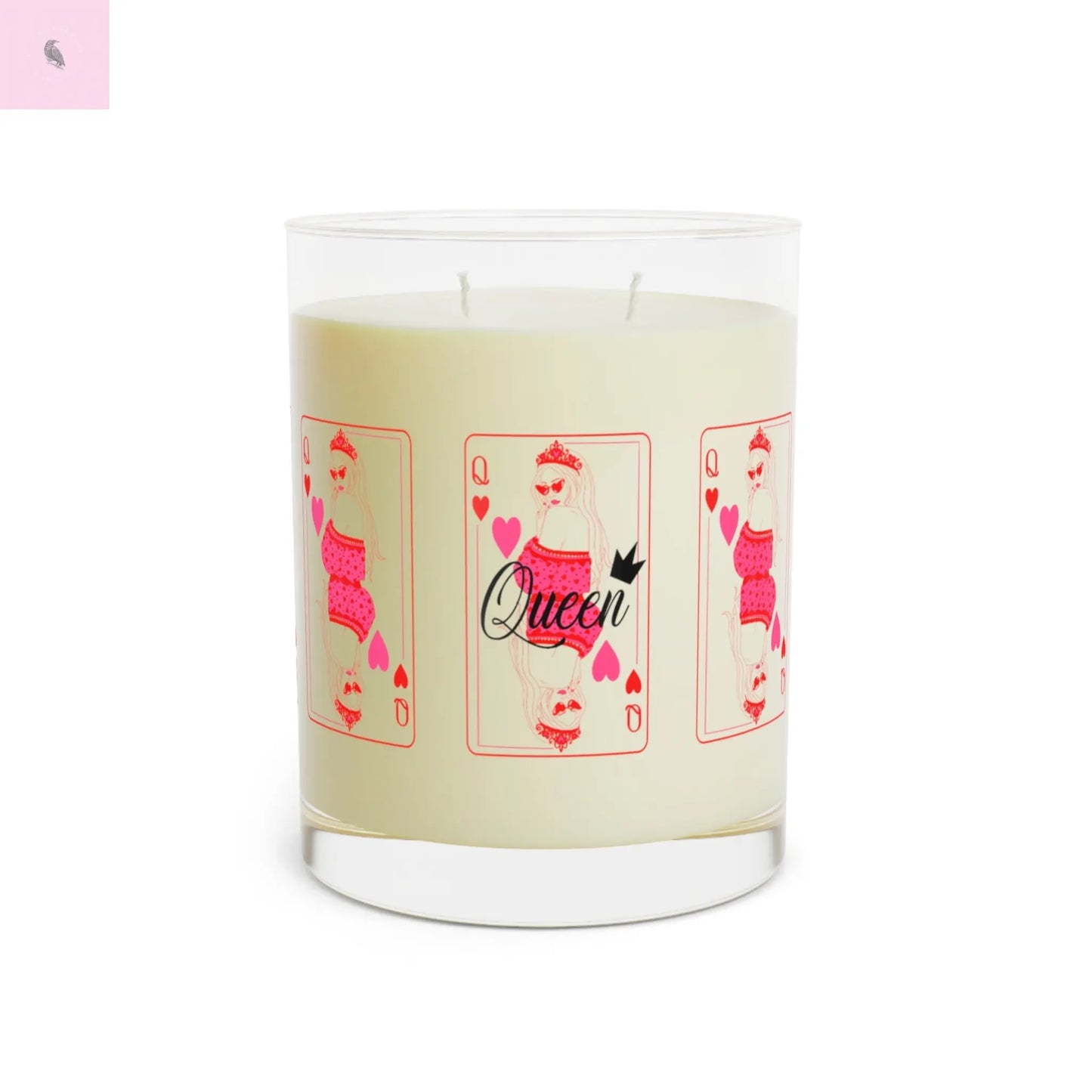 queen of hearts  11 oz soy wax candle the flirty crow