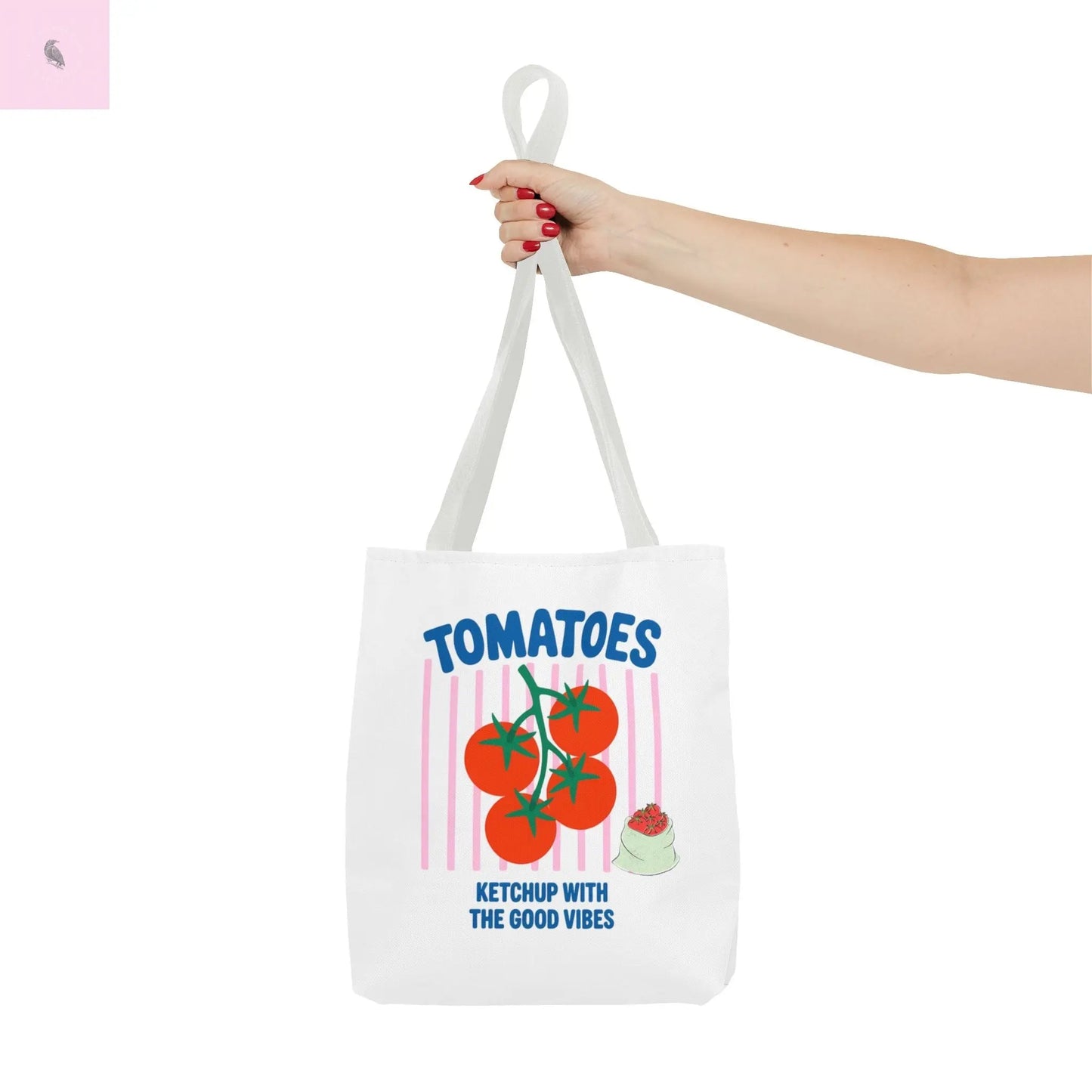 Tomato Vibes Tote Bag, Grocery tote,  Beach bag, travel tote,gift for gardener, veggie lover, Fun Gift for Foodies, Garden Lovers The flirty crow