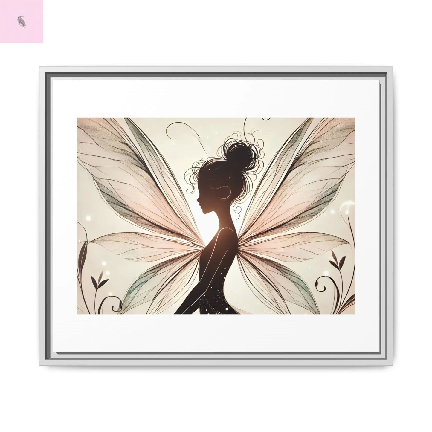 Framed Canvas Fairy wall art - The flirty crow