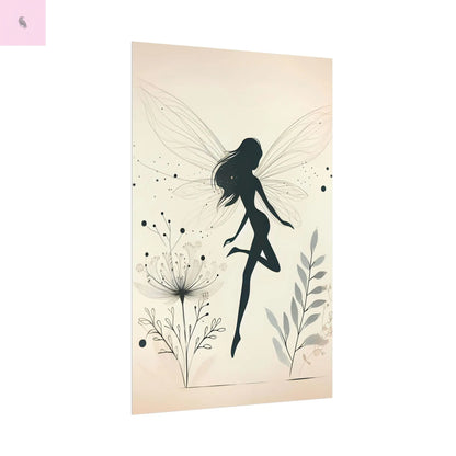 Elegant Fairy Silhouette Rolled Poster - Enchanting Wall Art for Home Decor - The flirty crow