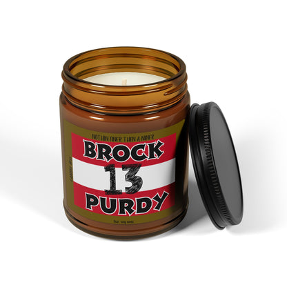 Personalized SanFrancisco 49ers  football Candle Scented Soy Candle  Amber Jar