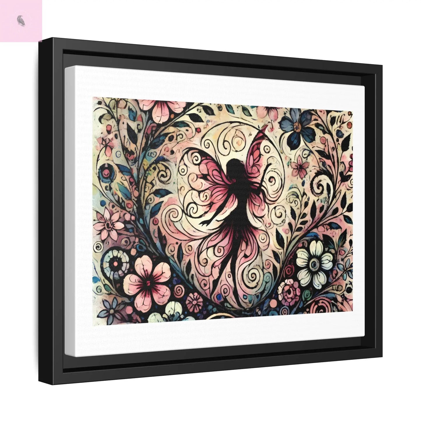 Framed Canvas Fairy art - The flirty crow