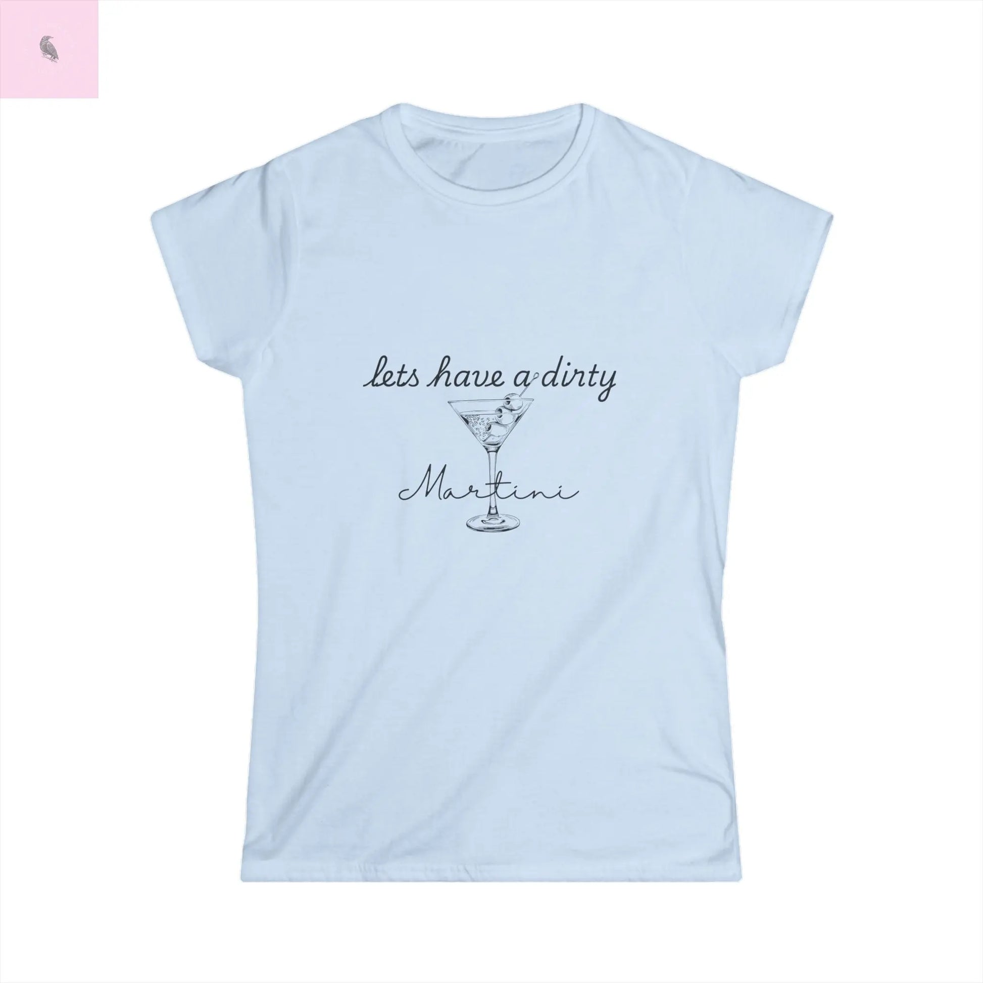 Martini lovers soft style white cotton  Tee the flirty crow