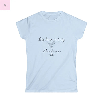 Martini lovers soft style white cotton  Tee the flirty crow