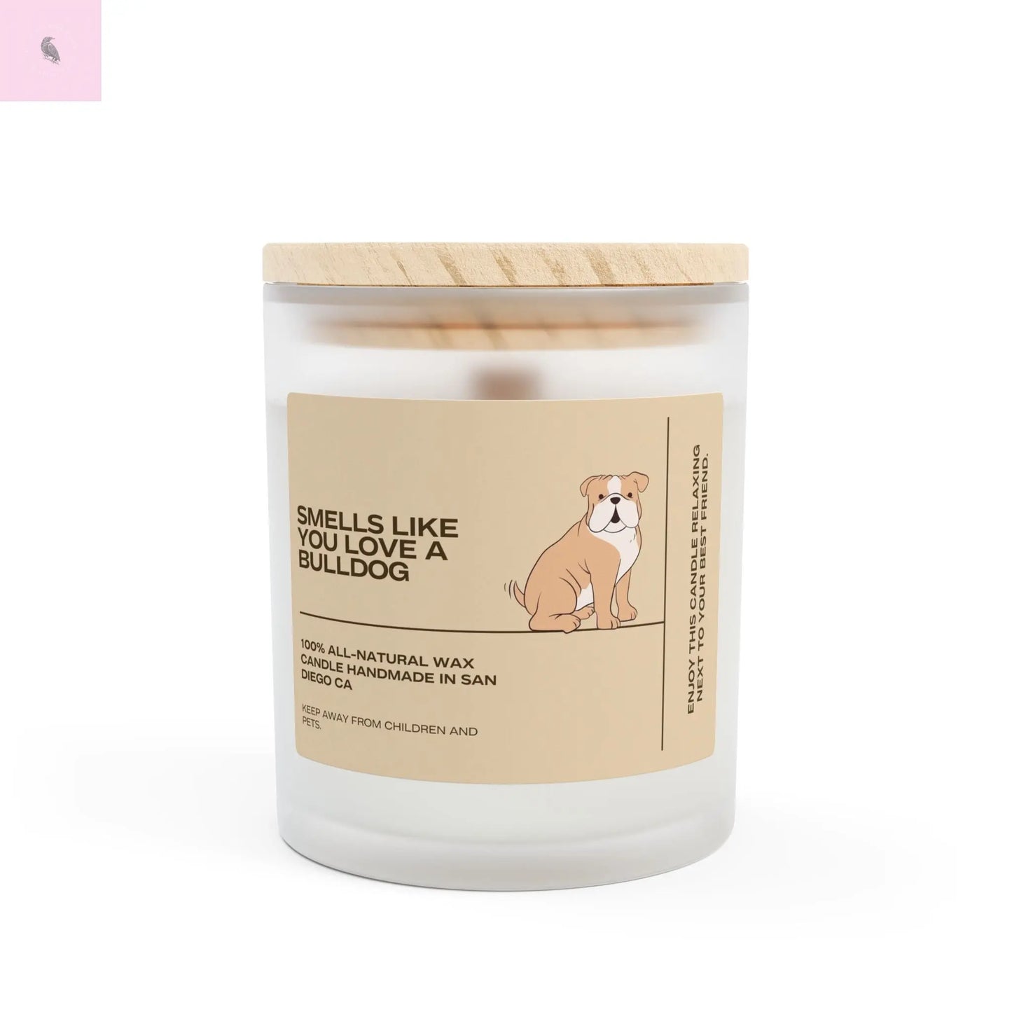 Glass Candle - Bull Dog Lover The flirty crow