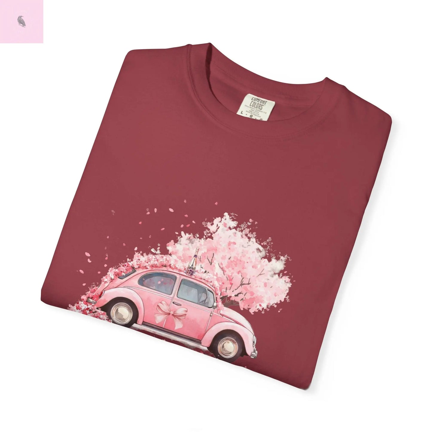 Vintage Car Floral T-Shirt, Unisex Tee, Casual Wear, Gift for Her, Spring Fashion, Boho Style, coquette design Printify