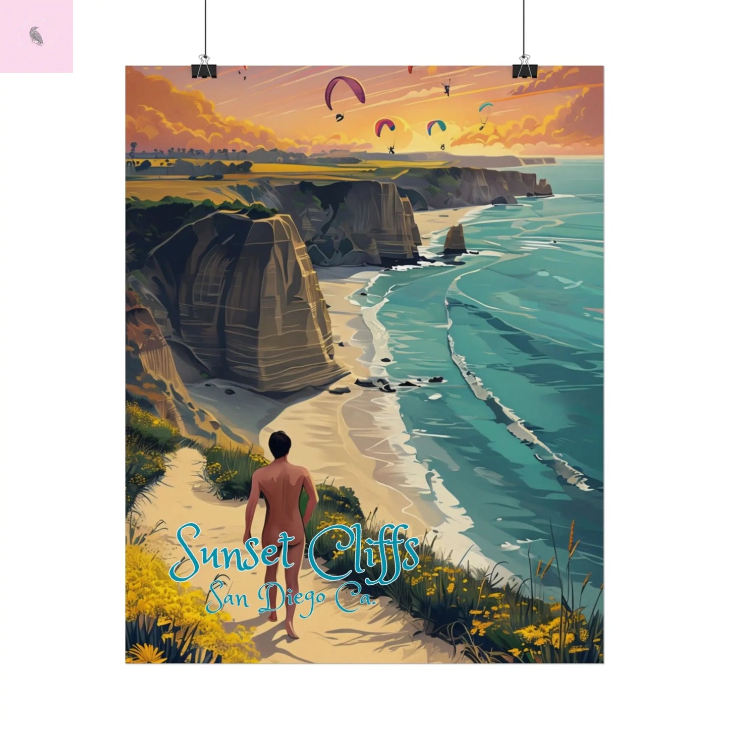 Sunset Cliffs Rolled Poster, Scenic Art Print, San Diego  Beach Decor, Coastal Wall Art, Gift for Beach Lovers, Home Decoration Printify